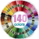 LOVIMAG Premium Rainbow Color Embroidery Floss 140 Skeins Per Pack with Cotton for Cross Stitch Threads