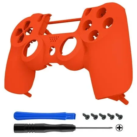 eXtremeRate Orange Soft Touch Custom Faceplate Shell Compatible with PS4 Slim Pro Controller CUH-ZCT2 Jdm-040/050/055 - Controller Not Included