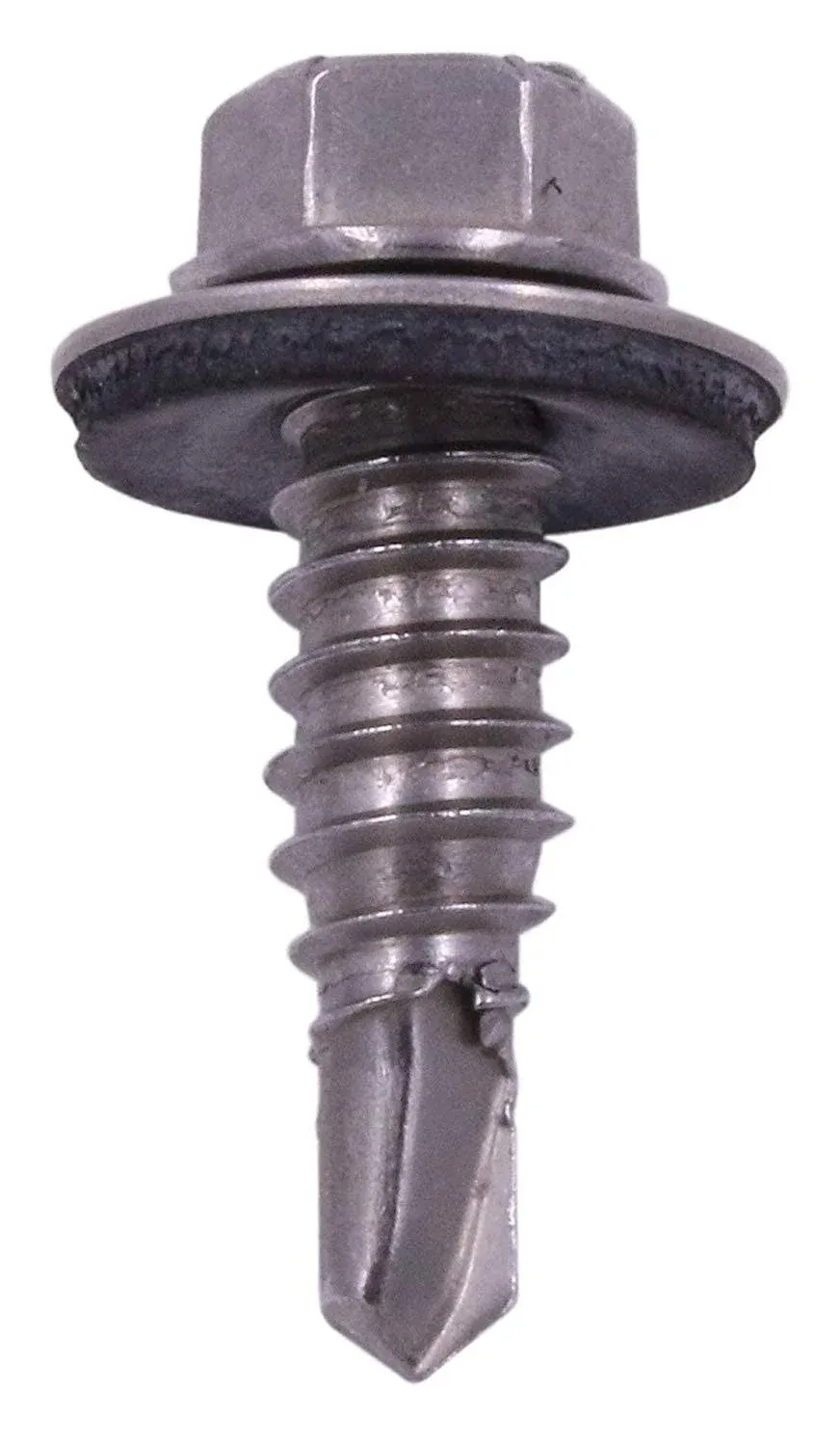 U-Turn Fasteners Self Tapping Screws for Metal - #14 x 7/8" Hex Washer Head Self Drilling Screw with Rubber Washer, Self Tapping Lap Stitch Screws for Metal, 410 SS Tek 1 | (Pack of 50)