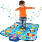 Kidzlane - Level Up Dance Matt | Musical Mat - Dance Game Toy Gift for Kids Girls Boys - Piano mat Ages 3+, Adjustable Volume, Built-in Music, 5 Challenge Levels (35"X45")