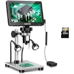 7" LCD Digital Microscope, 1200x Magnification for Coin PCB Circuit Repair Soldering, 12mp Camera Sensor Coin Microscope,32GB TF Card,Wired Remote,