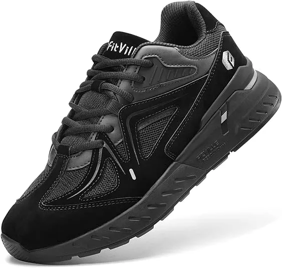 FitVille Extra Wide Walking Shoes for Men Wide Width Sneakers for Flat Feet Arch Fit Heel Pain Relief - Rebound Core