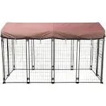 TRIXIE Deluxe Outdoor Dog Kennel with Cover, Portable and Expandable, Heavy Duty, Kennel System, Lockable, Foldable, Easy to Store, XXL