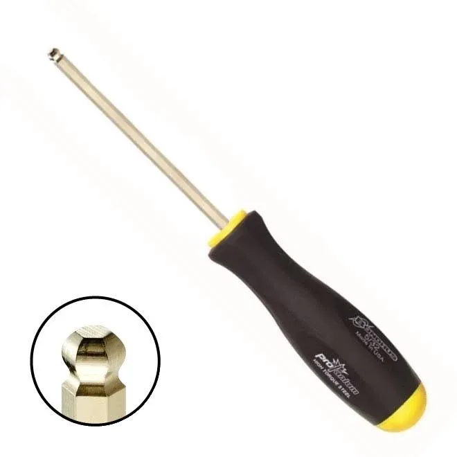 Set 8 GoldGuard Plated Ball End Screwdrivers .050-5/32"