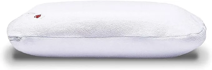 I Love Pillow Ergonomic Head Neck Contour Sleeping Pillow with Memory Foam Core and Removable Machine Wash Cover, Queen Sized, White