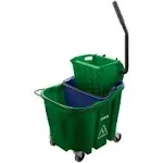 SPARTA 8.75 gal. Green Polypropylene Mop Bucket Combo with Wringer and Soiled Water Insert 9690409