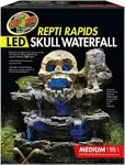 Zoo Med Repti Rapids LED Skull Waterfall Natural Rock Reptiles Terrariums Medium