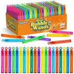 200 Pieces Mini Bubble Wands, Party Favors Assortment Toys for Kids,Themed Birthday, Halloween, Goodie Bags, Carnival Prizes, Wedding, Bubble Maker Outdoor Gifts for Girls & Boys