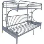 ACME Furniture Eclipse Twin over Full/Futon Metal Bunk Bed in Silver