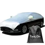 Half Car Cover Top Waterproof All Weather, Car Covers Outdoor Indoor for All Season Waterproof Dustproof Hail UV Resistant Snowproof Universal Sedan