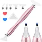 Diamond Art Painting Pen Accessories Tools, Metal Square and Round Tips Ergonomic Diamond Drill Pen Screw In Tip Multi Replacement Pen Heads for DP Cross Stitch - Rose Gold