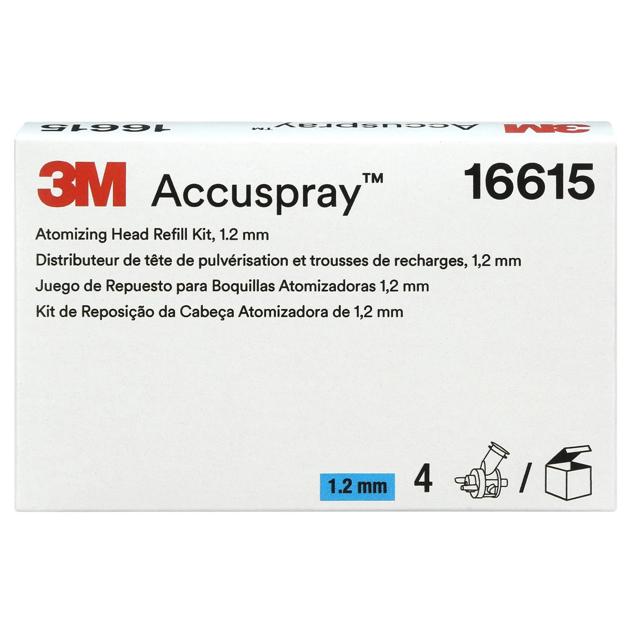 3M 16615 1.2mm Accuspray Blue Atomizing Head Refill Kit