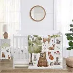 Watercolor Woodland Forest Animals Collection 4 - Piece Crib Bedding Set Sweet Jojo Designs