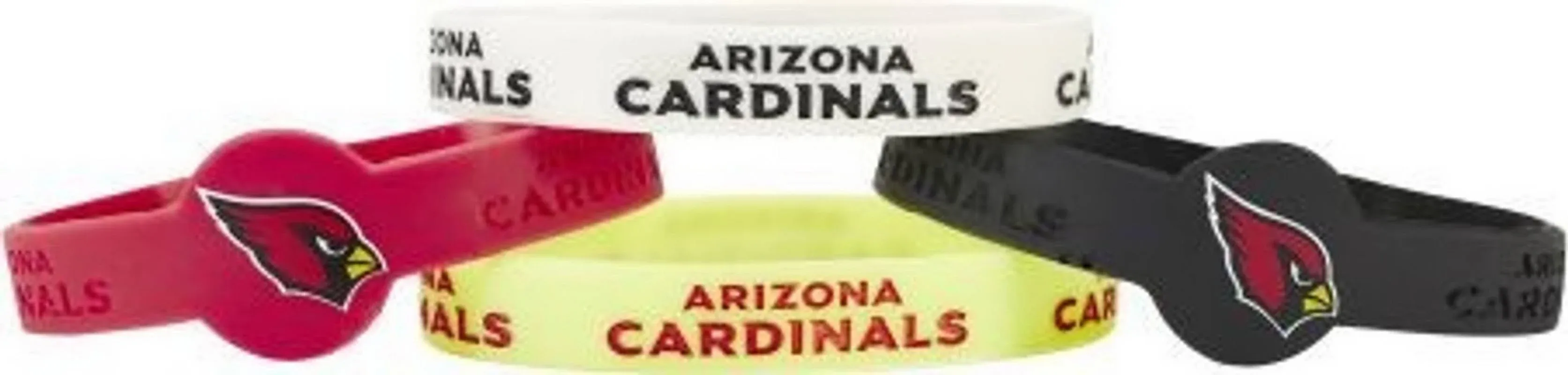 Arizona Cardinals NFL Silicone Rubber Wrist Band Bracelet Set of 4