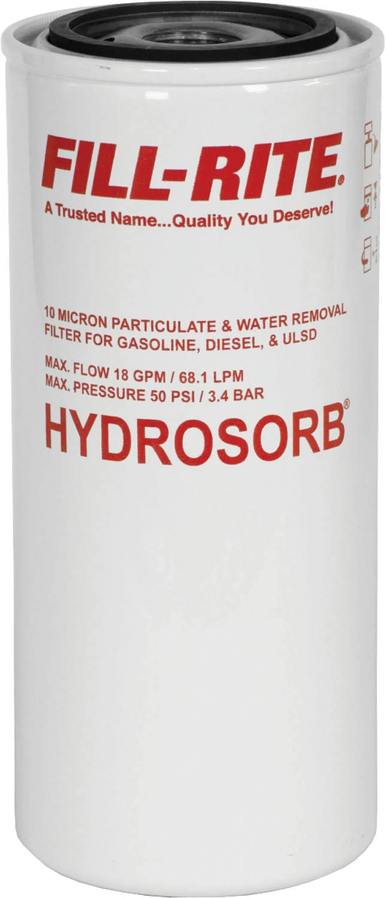 Fill-Rite F1810HM0 1 in. 10 Micron Hydrosorb® Filter,  - 12 UNF, 25 GPM