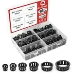 165PCS Round Cable Snap Bushing Grommet, Black Snap in Cable Grommet Protector 6 Size 5/16", 3/8", 1/2", 5/8", 3/4", 1"