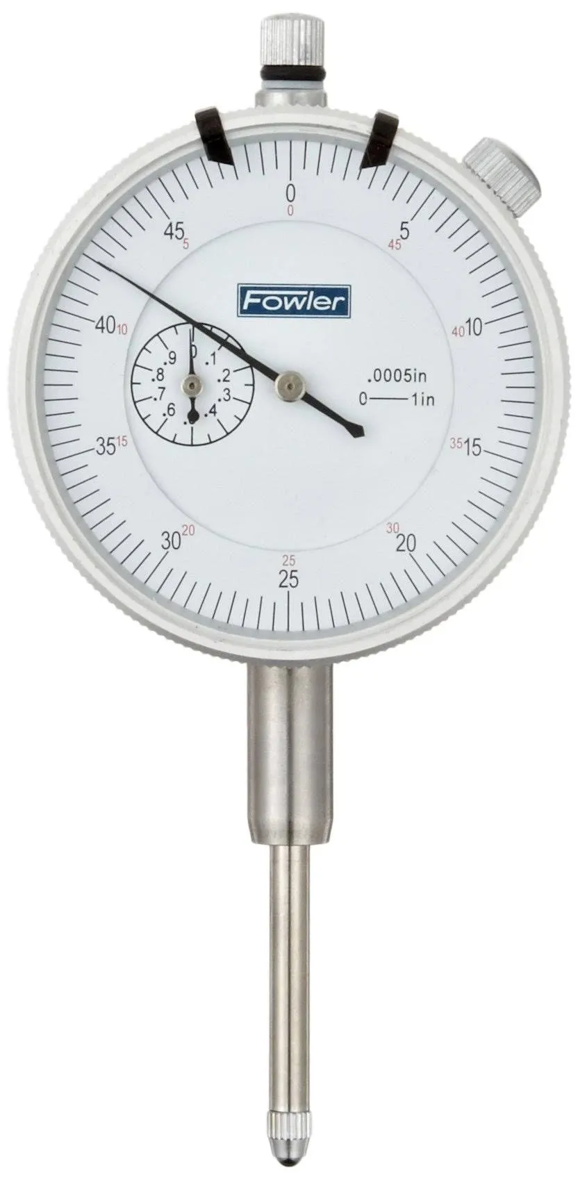 Fowler 52-520-129-0 Premium Dial Indicator with 1" Measuring Range and White Dial