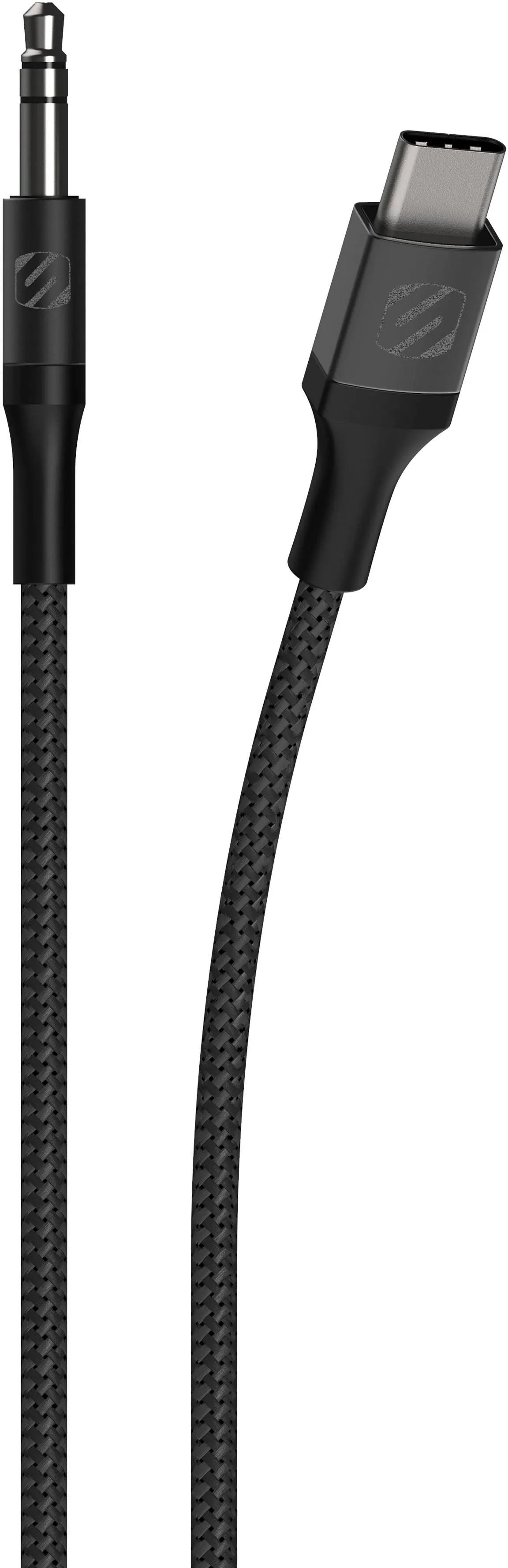 Scosche Hookup Premium Audio Cable, 3.5mm, Braided for Lightning, Space Gray, 4 Feet