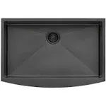 Ruvati Gunmetal Black Matte Stainless Steel 36-inch Apron-Front Farmhouse Kitchen Sink - Single Bowl - RVH9880BL