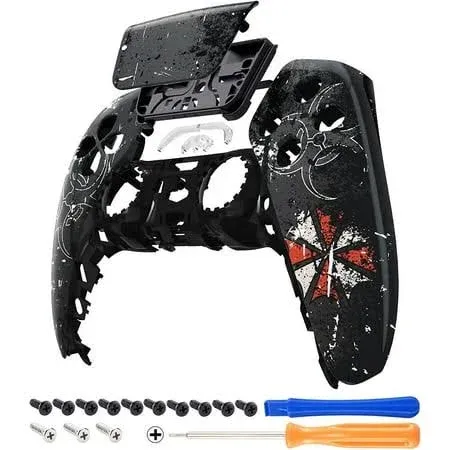 eXtremeRate Biological Hazard Touchpad Front Shell Compatible with p s 5 Controller BDM-010 020 030 040 050, DIY Replacement Shell Custom Touch Pad Cover Compatible with p s 5 Controller