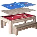 Hathaway Newport 7 ft. Pool Table Combo Set with Benches