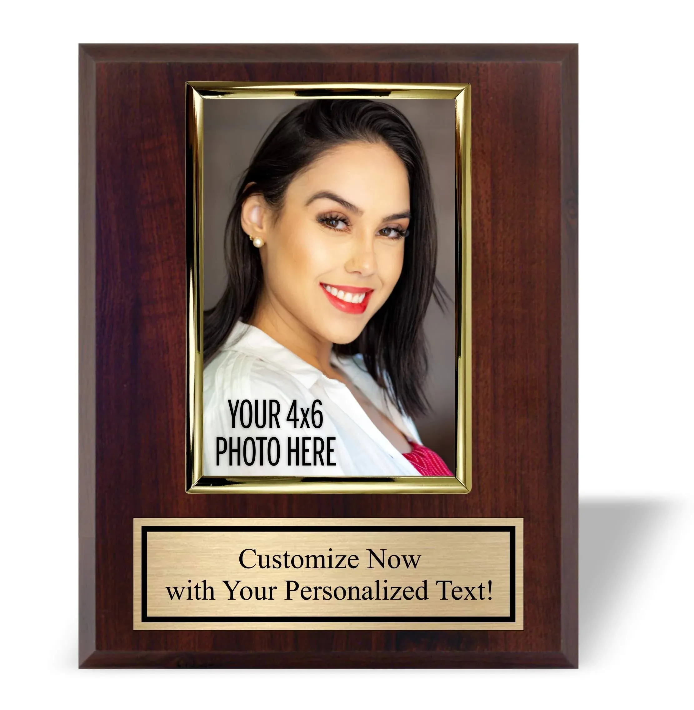 Personalized 8x10 Photo Plaque with 4x6 Vertical Picture Holder - Add Your Photo - Customize Now