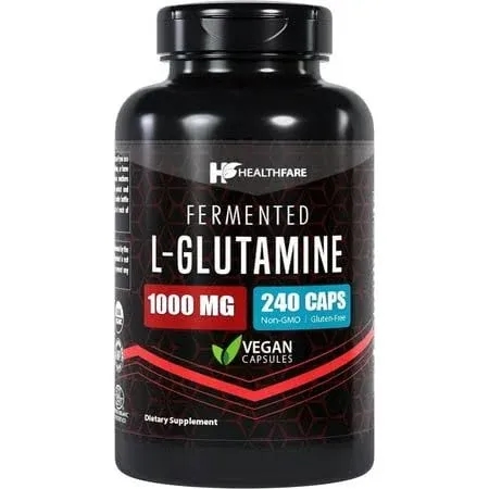 L-Glutamine 1000mg | 240 Capsules | Amino Acid Fuel for Gut & Muscle Health | Non-GMO | Gluten-Free | Support for Recovery & Wellness | Made in The USA