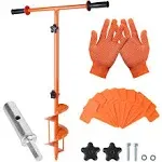 2023 Hole Digger Kit - 25.5×37In Hand Auger Post Hole Digger with A Hole Augers 5.9", Adapter, Gloves, Non-Slip Handles, And Plant Labels, For Flower, Tree, Seedlings, Umbrella, Fence Holes, Orange