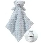 CREVENT Cozy Plush Baby Security Blanket Loveys for Baby Boys, Minky blue bear