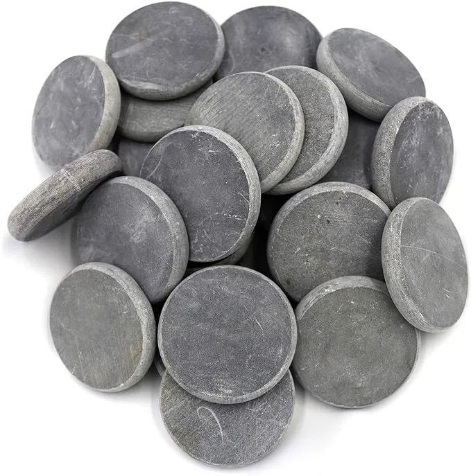 25 Round Stones for Rock Painting – Bulk 3.15” inch Diameter Perfectly-Round 100% Natural Basalt Stone Canvases, Flat, Super Smooth, Non-Porous, Uniform in Shape and Size, Mandala and Kindness Stones