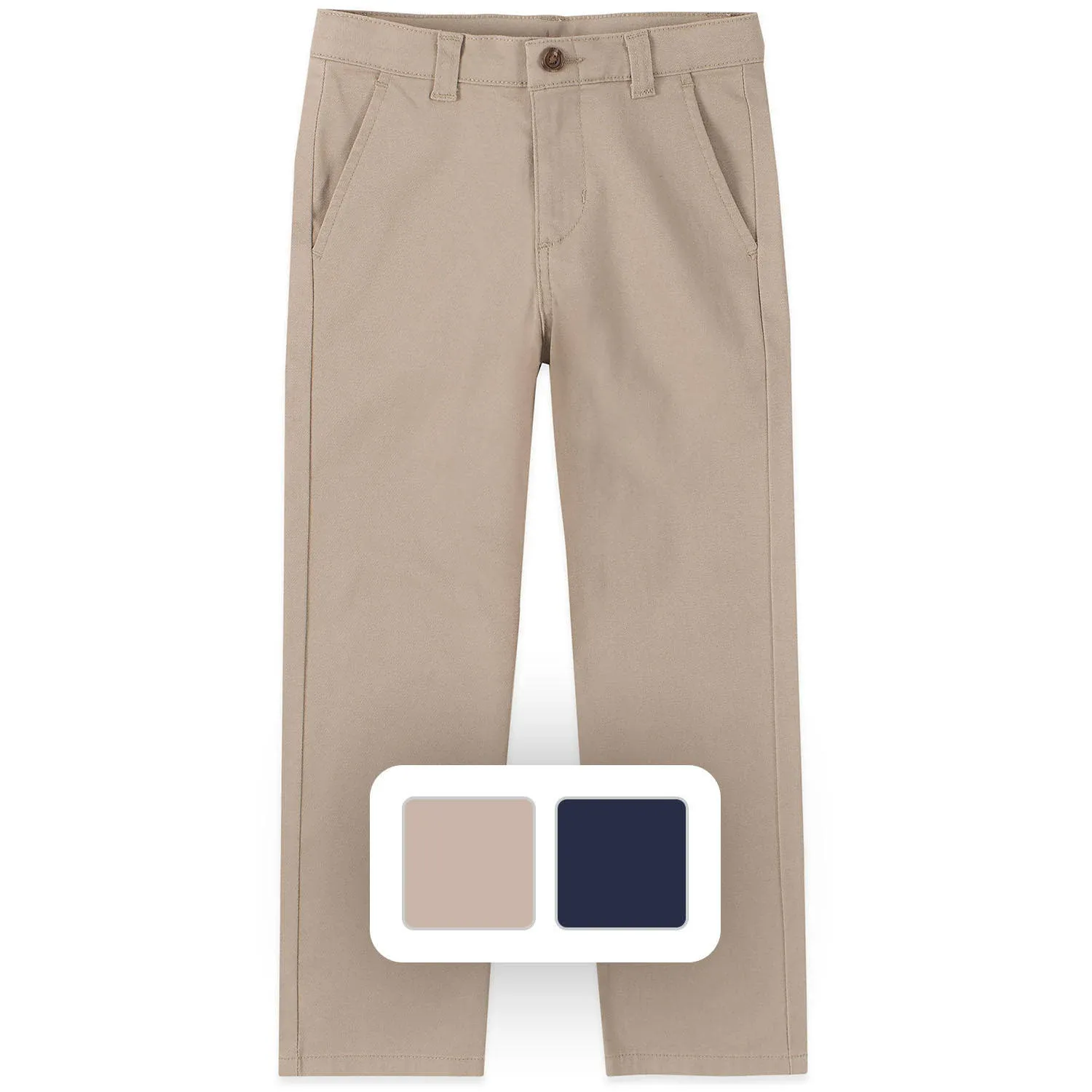 Izod Khaki Boys' School Uniform Comfortable Waistband Twill Pants, US 6