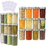 SKOCHE Mason Jars 8 oz 24 Pack Canning Jars with Airtight Lids and Bands, Ideal ...