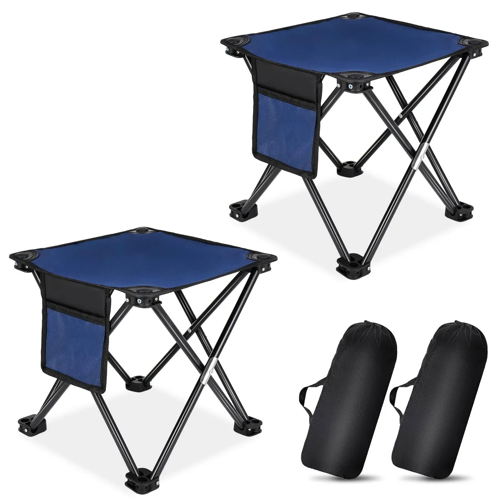 2 Pack Folding Camping Stool Portable Outdoor Camping Chair for Fishing BBQ H...