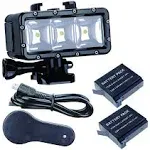 Suptig Waterproof Light High Power Dimmable Dual Battery Fill Night Light Diving Light Underwater Light for Gopro Hero 13, Hero 12, Hero 11/10/9/8/7/6/5/4/3+/3, Akaso, DJI osmo, Insta 360.