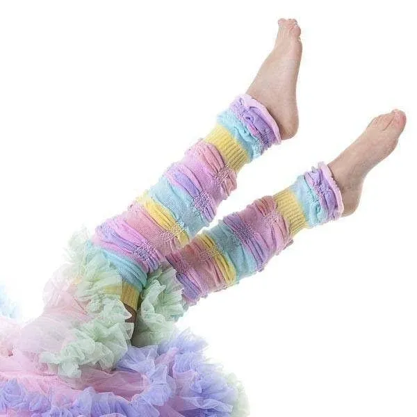 Huggalugs Girls Sherbet Stripe Legruffle Leg Warmers, Multi, Regular (Fits to 8 ...