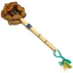 Natural Cacho Seed Pod Shell Nut Shaker Bamboo Wooden Handle Stick Rattle Maraca Handmade Percussion Gifts Peruvian Musical Instrument