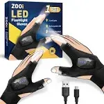 ZOOI Stocking Stuffers for Adults Men, LED Flashlight Gloves, Christmas Gifts for Men Who Have Everything, Mens Gifts for Dad, Husband, Him, Cool Gadgets for Men, Tools for Men Camping Accessories