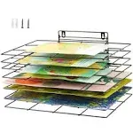 Lzttyee Art Drying Rack for Classroom Paint Drying Rack Small Art Drying Rack Wall Art Storage Rack with 8 Removable Shelves for Classrooms and Art