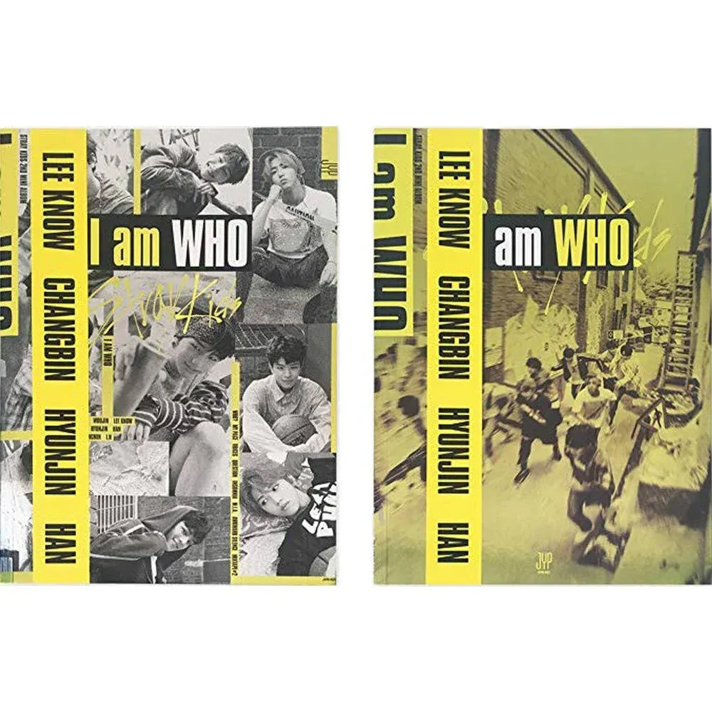 STRAY KIDS I am Who (I am+Who Version Set) 2nd Mini Album 2 CDs+2 Photobooks+6 QR Photocards+2 Lyrics Posters+(Extra 4 Photocards and 1 Double-Sided Photocard Set)