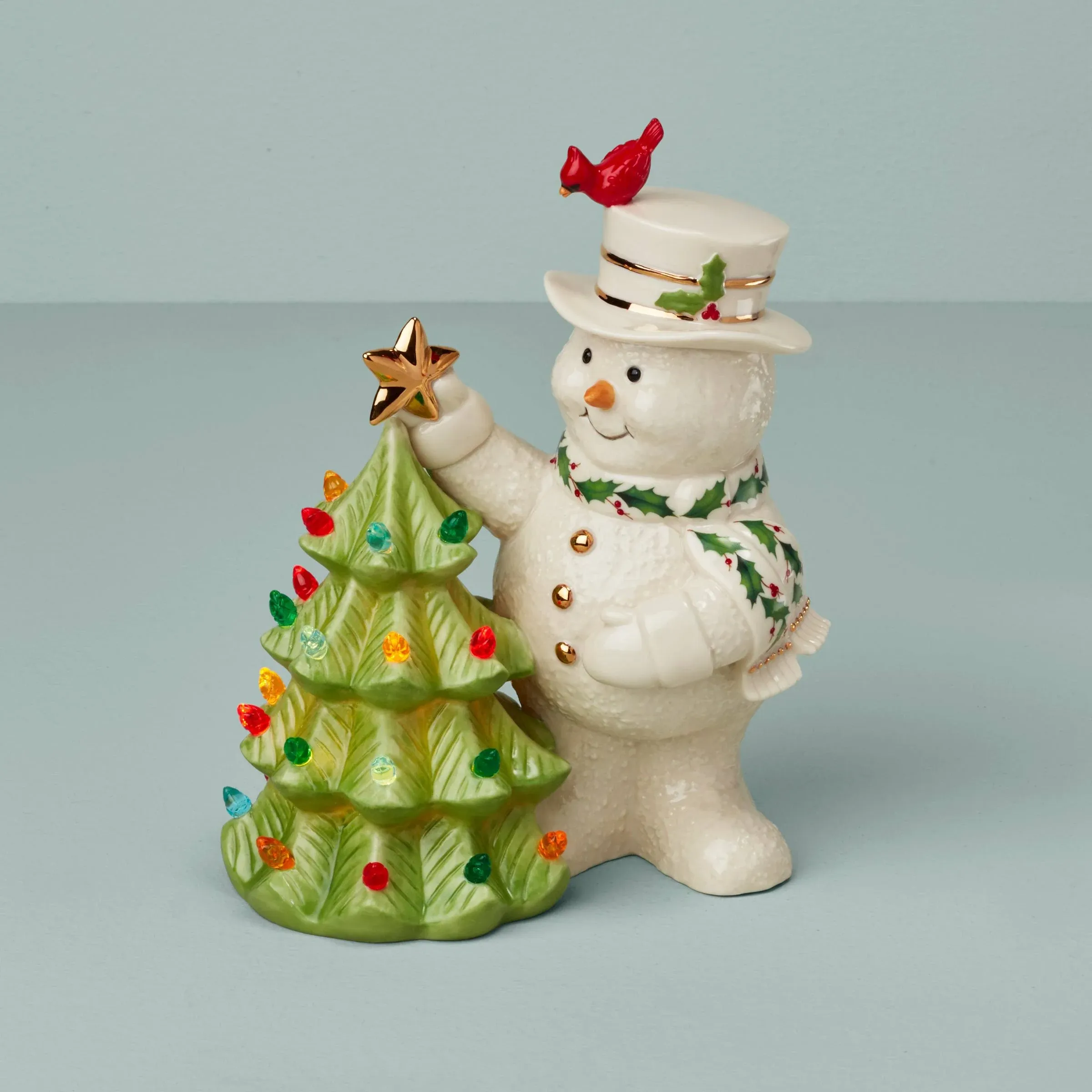 Lenox Happy Holly Days Snowman Lit Figurine