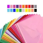 Multicolored Tissue Paper 20&#034;x26&#034; 100 Pack 25 Colors Art Tissue for Gifts Gam...