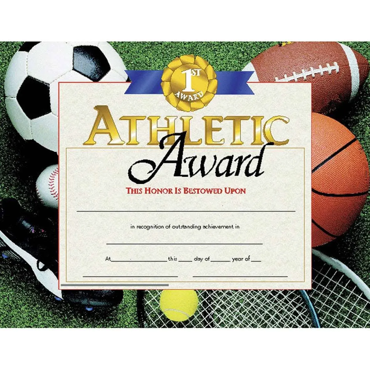 Athletic Award Certificate - Boys