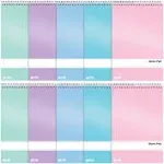 Better Office Products Spiral Steno Pads, 10 Pack, 6 x 9 inches, 80 Sheets, White Paper, Gregg Rule, Assorted Pastel Color Covers, 10 Steno Notebooks