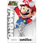 New Nintendo Super Mario Silver Edition Amiibo Figure 1st Print Wii U 