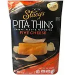 Stacy's New Crispy, Flaky & Flavorful Pita Thins Chip 6.5oz, 2 Pack (Five Cheese)