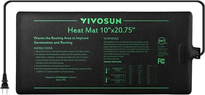 VIVOSUN Seedling Heat Mat Warm Hydroponic Heating Pad 10&#034; X 20.75”