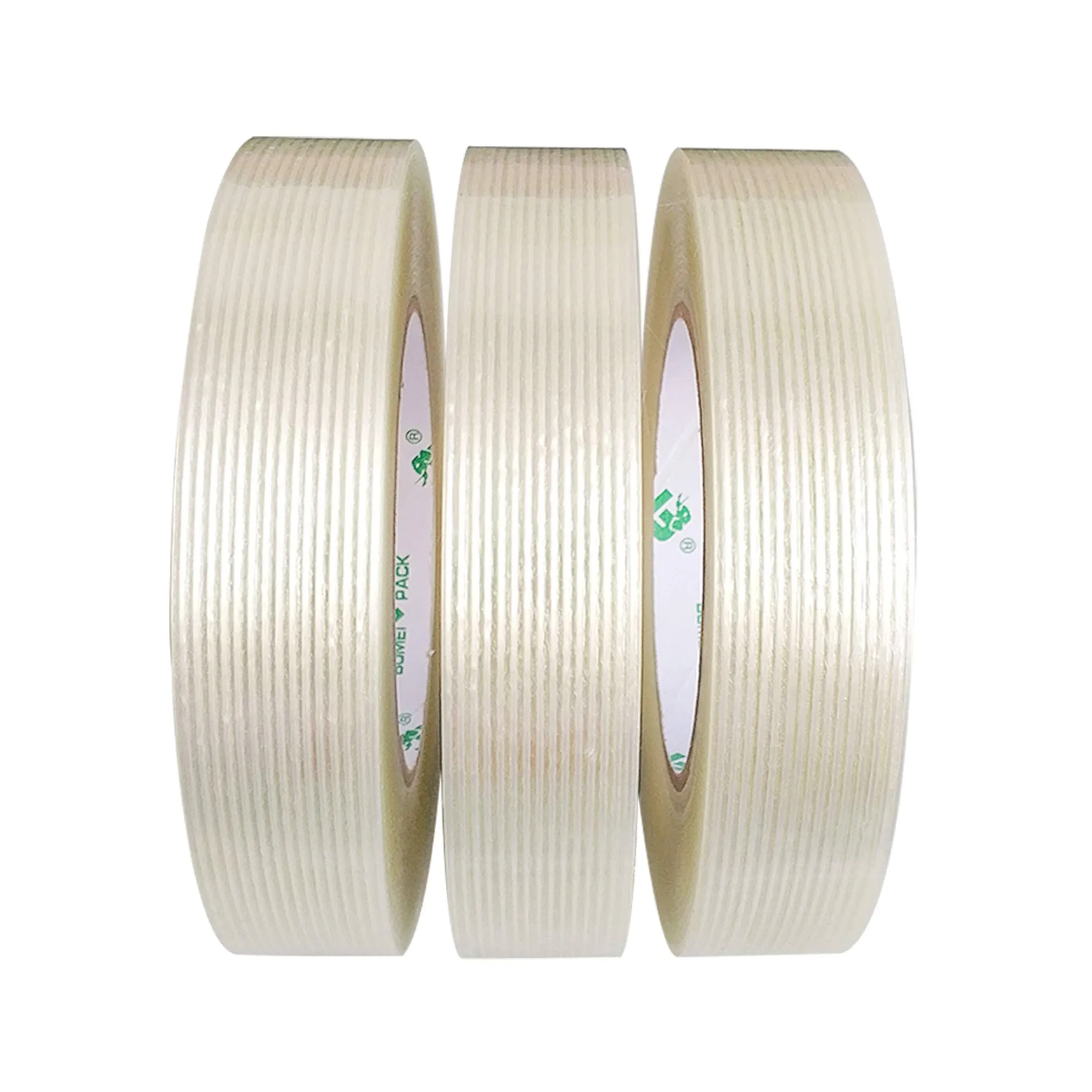 BOMEI PACK 3 Pack Reinforced Filament Packing Tape, 6.3 Mil 24mm x 60 Yards, Fiberglass Strapping Tape