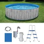 Blue Wave Capri Steel Wall Pool Package - 12-ft Round 36-in Deep