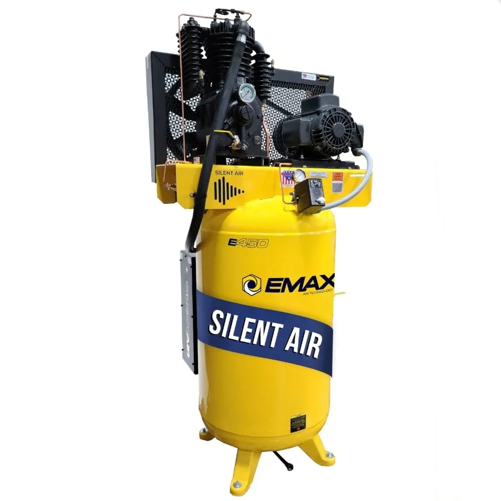 EMAX Industrial Plus Silent Air 5-HP 80-Gallon Two-Stage Air Compressor (208/230V 1-Phase)