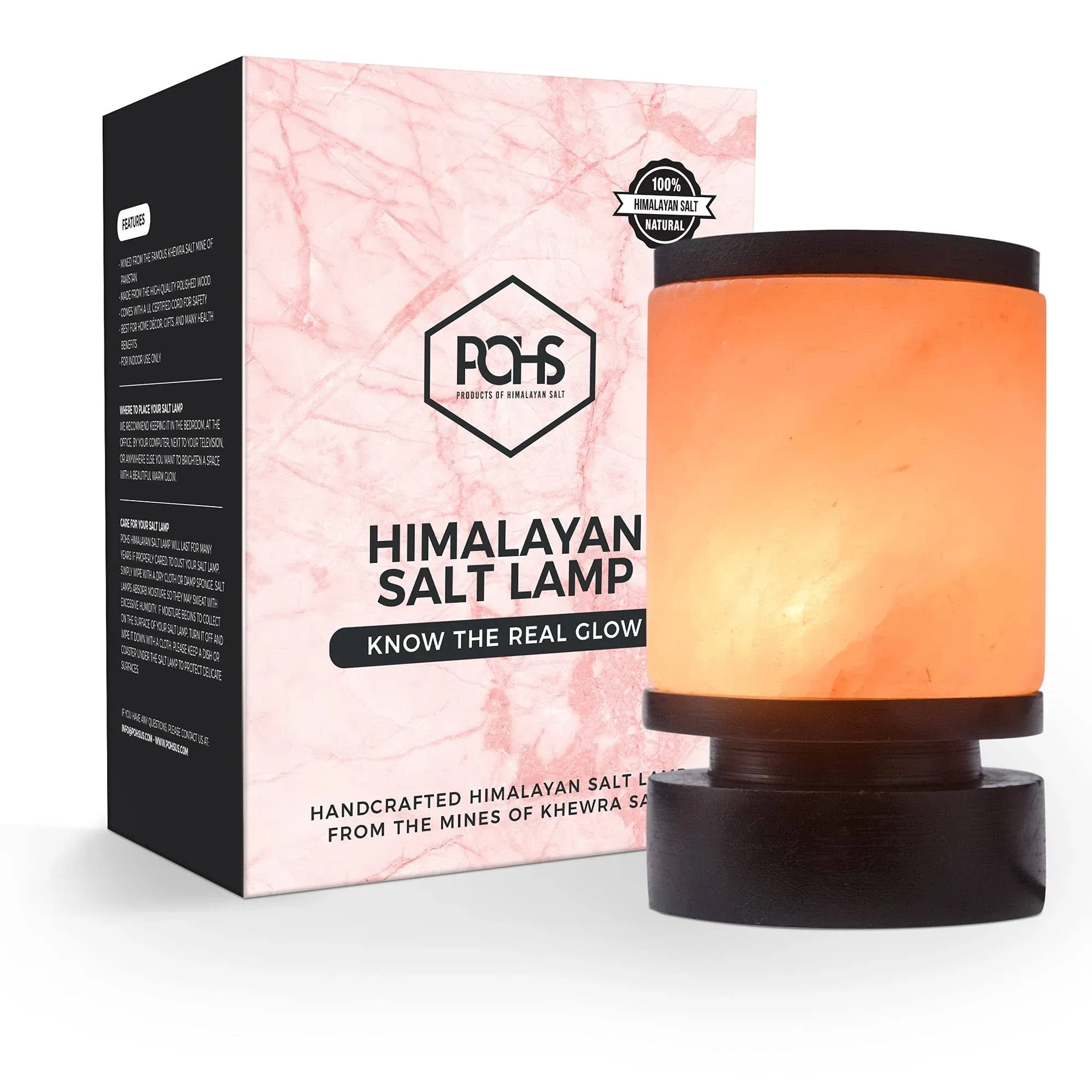 Himalayan Pink Salt Lamp Round Shape with Dimmer Switch Cord and Two Light Bulbs ; Hand Crafted Crystal Rock Salt Lamps from Himalayan Mountains; for Home, Office and Gift for Christmass